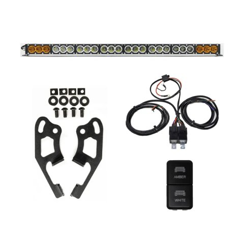 Cali Raised Sherpa Roof Rack Dual Funct. Light Bar & Mount Brckt Kit w/ Wire Harness & Tall Switch