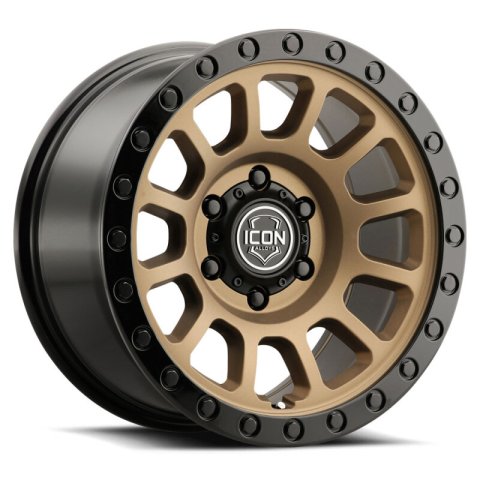 ICON Hulse 17x8.5 / 6x5.5 / 0mm / 4.75in BS Satin Bronze w/ Gloss Black Lip
