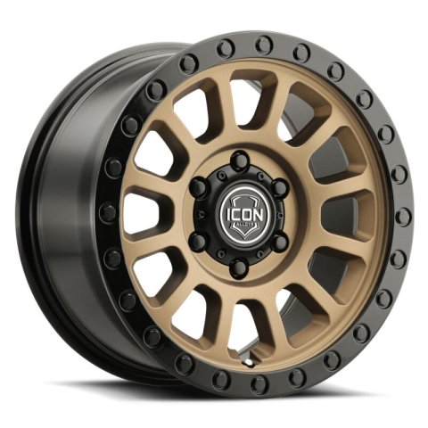 ICON Hulse 17x8.5 / 6x5.5 / 25mm / 5.75in BS Satin Bronze w/ Gloss Black Lip