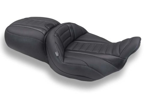 Mustang 23-26 Harley CVO Road Glide, Street Glide, Deluxe ST 1PC 2Up Blk w/ Gun Metal Gray Thread