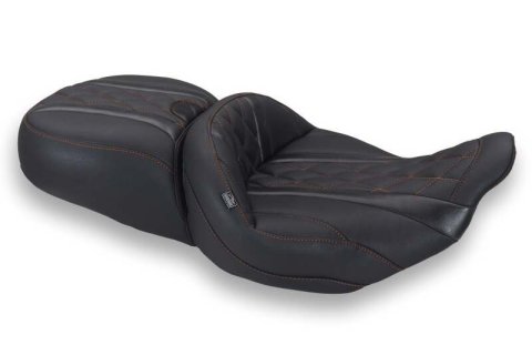 Mustang 23-26 Harley CVO Road Glide, Street Glide, Deluxe Diamond ST 1pc 2Up Blk w/ M Org Thread