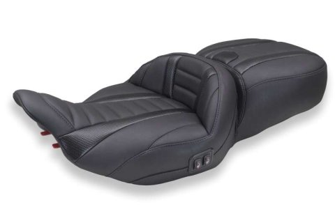 Mustang 23-26 Harley CVO Road Glide, Street Glide, Heated Deluxe ST 1pc 2Up Blk w/ Blk Thread
