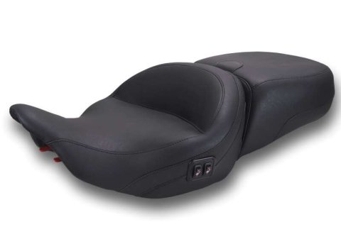 Mustang 23-26 Harley CVO Road Glide, Street Glide, Heated ST Smooth 1pc 2Up Blk w/Blk Thread