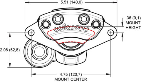 Wilwood caliper EPB .157-.393 rotor R/H ANO W/HT motor