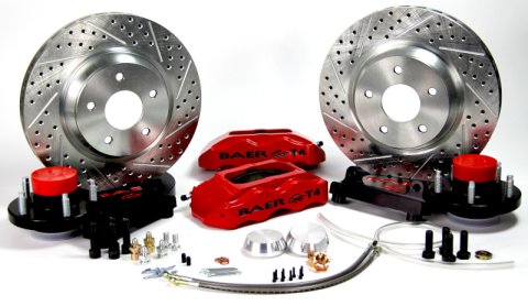 Baer Brakes 58-68 Chevrolet Biscayne STD Studs 13in Track4 Front SDZ Brake Kit - Comp Yellow