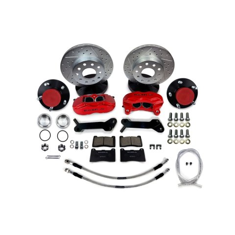 Baer Brakes 70 Ford Fairlane 11in SS4 Alum Hub Front SDZ Brake Kit - Red
