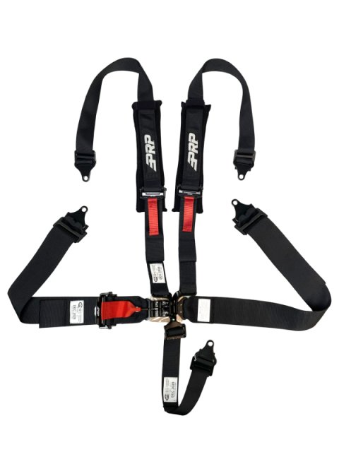 PRP 5.2 Harness Latch and Link with 2in Shoulders-3in Lap Belts and Removable Pads SFI 16.1- Black