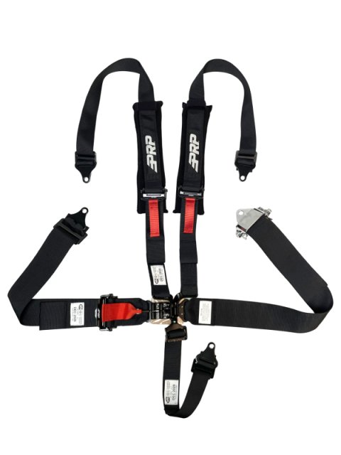 PRP 5 Pt Harness Latch and Link with 2in Shoulders-3in Lap Belts and Ratchet Straps SFI 16.1- Black