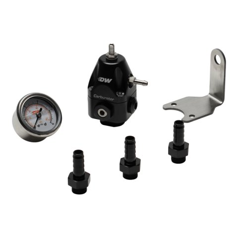 DeatschWerks DWR550C Adjustable Carburetor Regulator w/ 3/8in Barb Fittings and Gauge