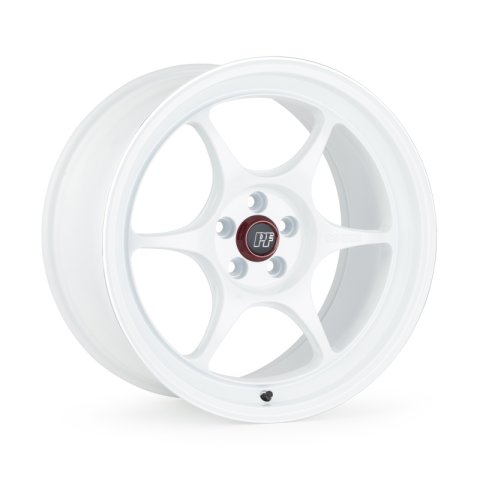 Enkei PF06 16x7 4x100 35mm Offset 67mm Bore White Wheel w/ Machined Lip ** SPECIAL ORDER**