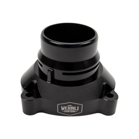 Wehrli 11-25 Ford Power Stroke 6.7L Billet Aluminum Thermostat Housing - Black Anodized