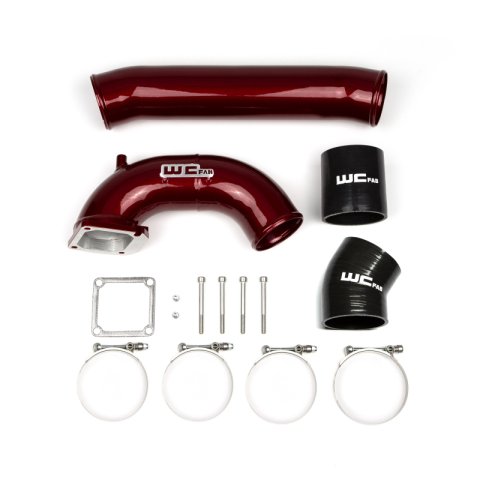 Wehrli 98.5-02 Cummins 5.9L 3.5in Intake Horn & Driver Intercooler Pipe - Chevy Orange
