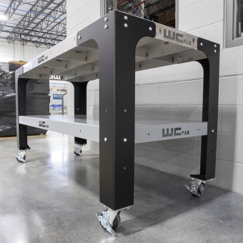 Wehrli Modular Steel Work Bench Top/Shelf Kit - 42in x 72in x .120in Thick (Stainless Steel & Grey)