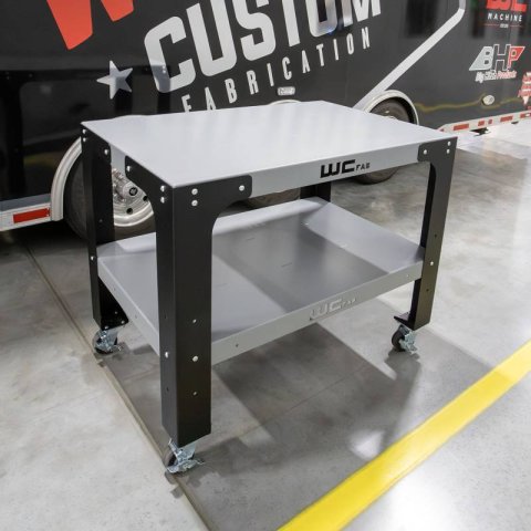 Wehrli Modular Steel Work Bench Top/Shelf Kit - 32in x 48in x .120in Thick (Grey & Raw Steel)