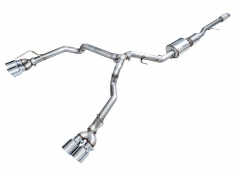 AWE Tuning 2021+ GMC Suburban/Yukon XL 5.3L 0FG Split Rear Exit Catback - Quad Chrome Silver Tips