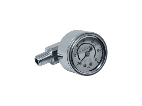 NAMZ HD Twin Cam/M8 NOS Chrome Oil Pressure Gauge Kt Wht Face/Liquid Filled/Billet Alum Cup/Chrome