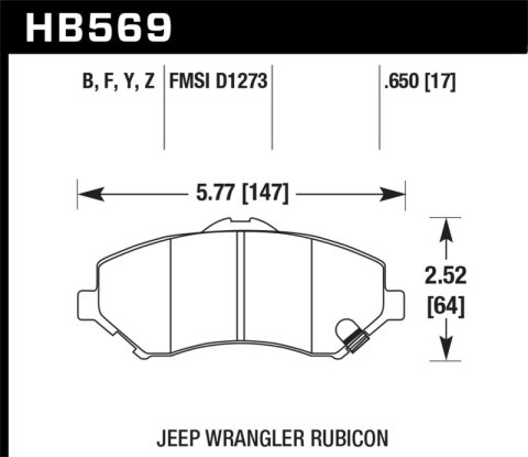 Hawk Performance HPS 5.0 Brake Pads HB569B.650 HP STREET BRAKE PAD FRONT