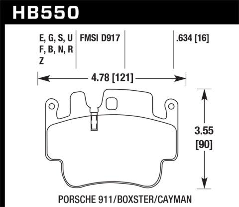 Hawk Performance Blue 9012 Racing Brake Pads HB550E.634 Pads, Ferro-Carbon, 9012, Set