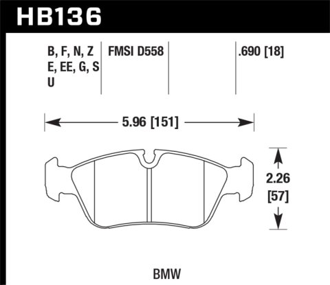 Hawk Performance HPS 5.0 Brake Pads HB136B.690