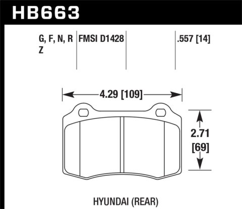 Hawk Performance HP Plus Brake Pads HB663N.557 Disc Pad