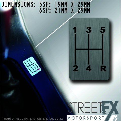 BLANK GearShift H-Pattern  - 6 Speed - R Top Right