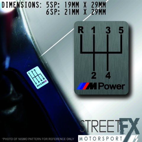 M POWER GearShift H-Pattern  - 6 Speed - R Top Right