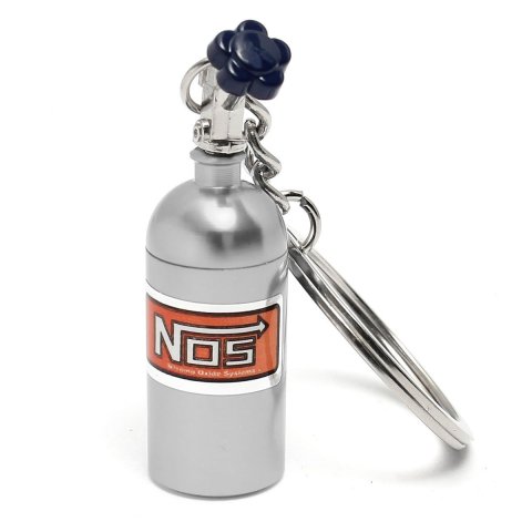 Chrome Nos Bottle Turbo Key Chain Nitrous Oxide Bottle Keyring Stash Storage Pil