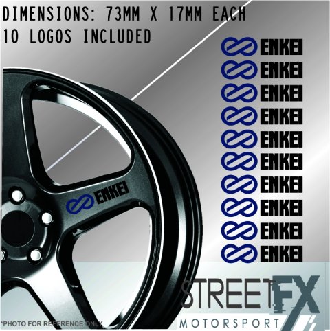 8x Enkei Blue Wheel Rim Sticker Kit