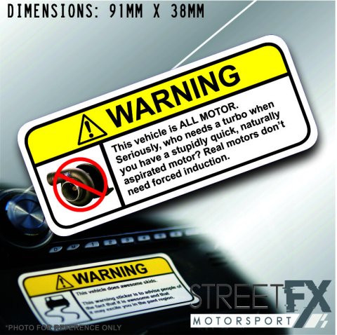 ALL MOTOR VISOR Warning Sticker Decal