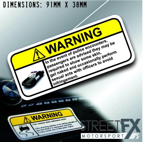 Police Cops VISOR Warning Sticker Decal