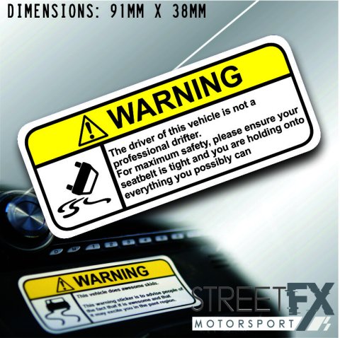 DRIFT VISOR Warning Sticker Decal