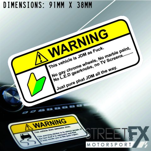 JDM AS FUCK VISOR Warning Sticker Decal