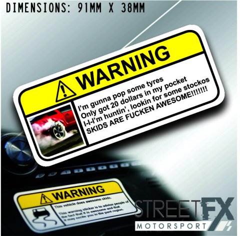 POP SOME TYRES VISOR Warning Sticker Decal