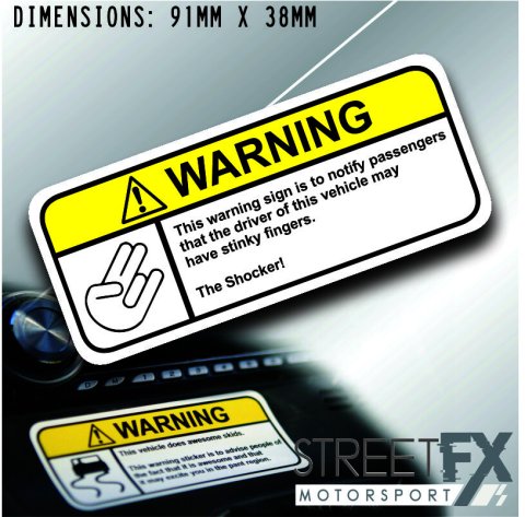 SHOCKER VISOR Warning Sticker Decal