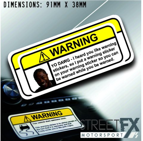 XZIBIT VISOR Warning Sticker Decal
