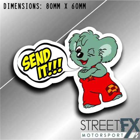 Blinky Bill Send It Sticker Funny Humour Car  Ute  4x4 Pop Culture Aussie
