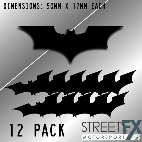 Batman Symbol 12 Pack Black Sticker Funny Culture Aussie Meme Quirky Car  4x4