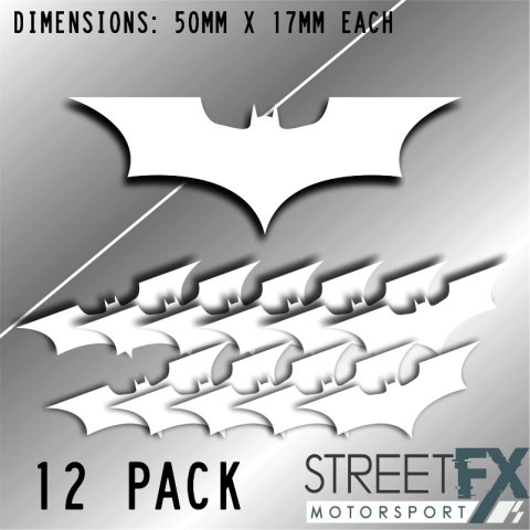 Batman Symbol 12 Pack White Sticker Funny Culture Aussie Meme Quirky Car  4x4