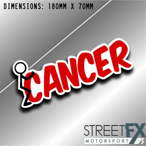 F*ck Cancer Sticker Funny Culture Aussie Graphic Vinyl Meme Quirky Car  4x4