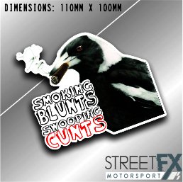 Smoking Blunts Swooping C*nts Sticker Funny Humour Car  Ute  4x4 Pop Culture