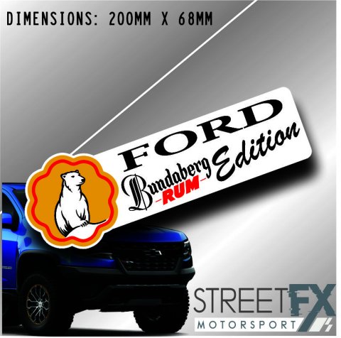 Ford Bundaberg Rum Sticker Decal 4x4 4WD Camping Caravan Trade Truck Aussie