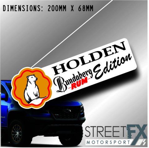 Holden Bundaberg Rum Sticker Decal 4x4 4WD Camping Caravan Trade Truck Aussie