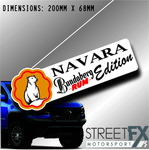 Navara Bundaberg Rum Sticker Decal 4x4 4WD Camping Caravan Trade Truck Aussie