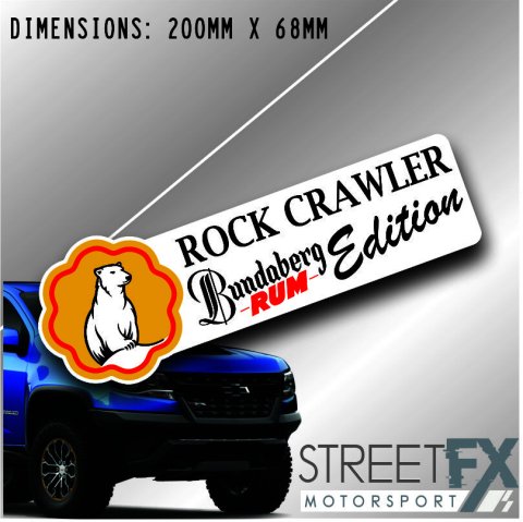 Rock Crawler Bundaberg Rum Sticker Decal 4x4 4WD Camping Caravan Trade Aussie