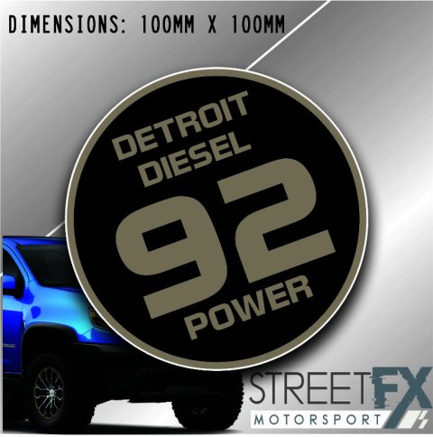 Detroit Diesel Round Sticker Decal 4x4 4WD Camping Caravan Trade Truck Aussie