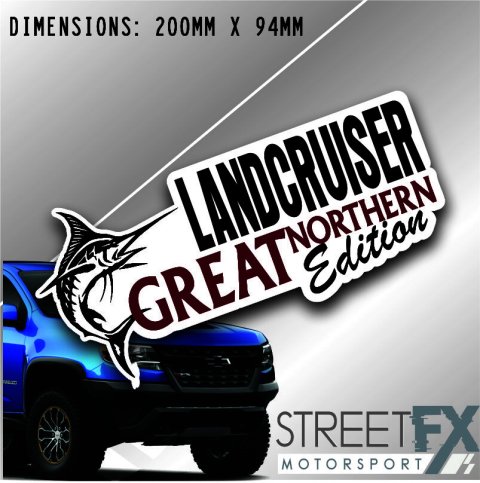 Great Northern Edition Landcruiser Sticker Decal 4x4 Camping Caravan Trade