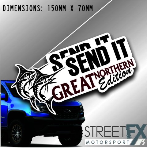 Great Northern Edition Send It 150mm Sticker Decal 4x4 Camping Caravan
