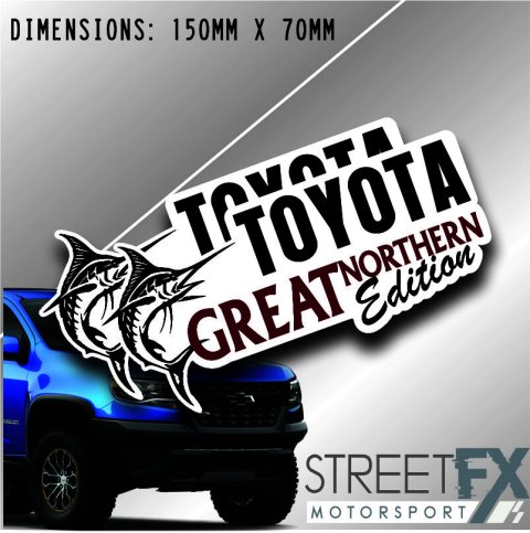 Great Northern Edition Toyota 150mm Sticker Decal 4x4 Camping Caravan Trade