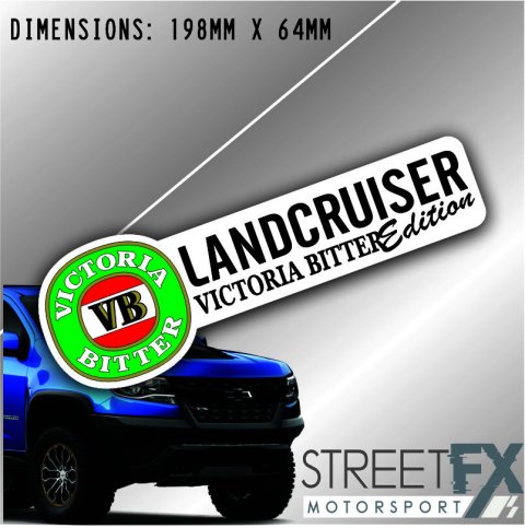 VB Victoria Bitter Beer Landcruiser Sticker Decal 4x4 Camping Caravan Trade