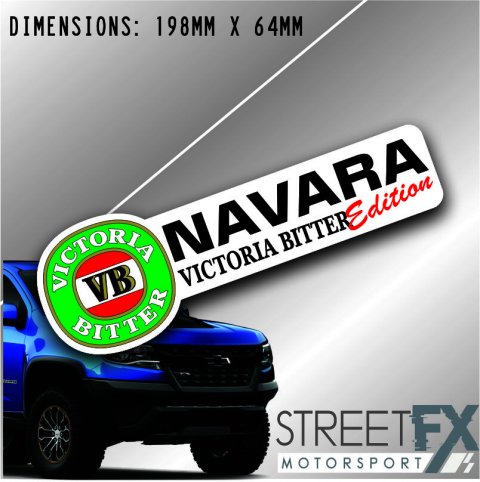 VB Victoria Bitter Beer Navara Sticker Decal 4x4 4WD Caravan Trade Aussie